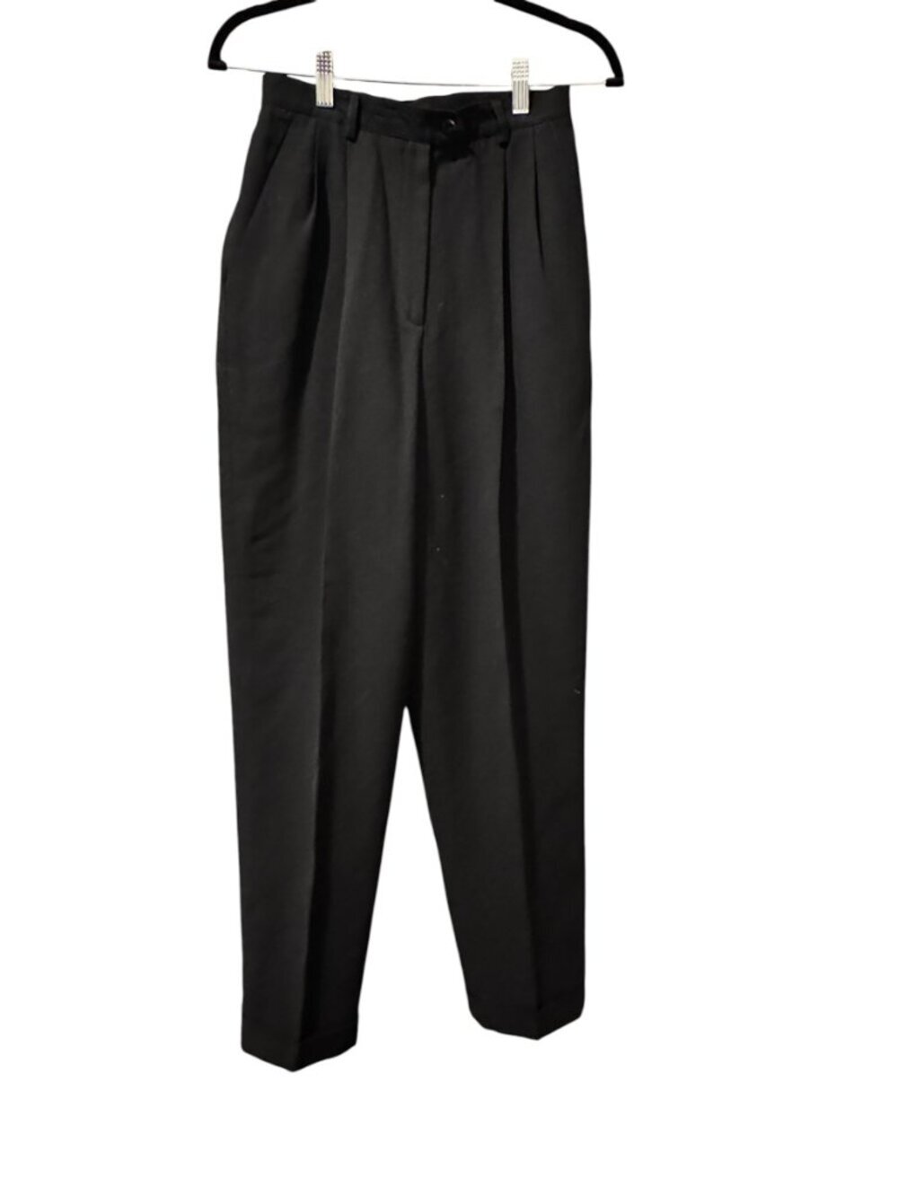 Lauren Ralph Lauren 100% Wool Pleated Dress Pants Black Size 4 - Picture 4 of 7